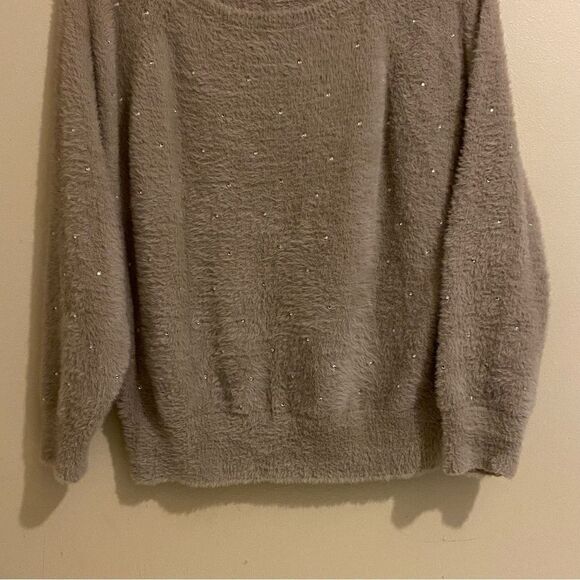 Express Super Soft Studs All Over Sweater Size L Brown Long Sleeve Pullover - Picture 3 of 10